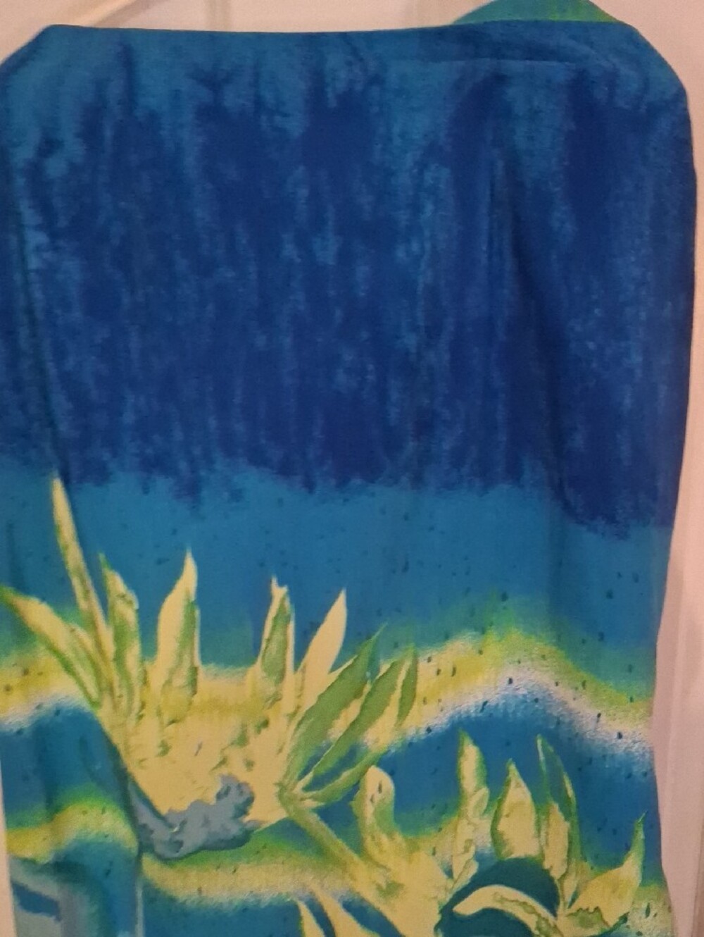 Russell Kemp Blue Teal & Lime Ombre Scarf - Picture 5 of 10